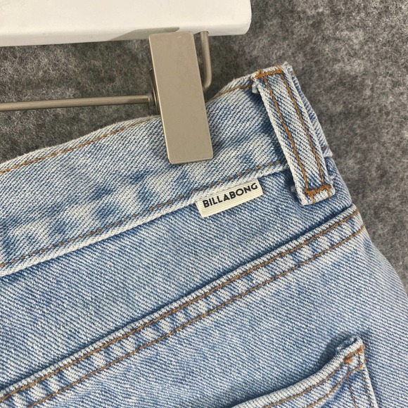 Billabong Denim Shorts 30 Blue High Rise Drift Away Jean Cutoff Distressed - Picture 6 of 16